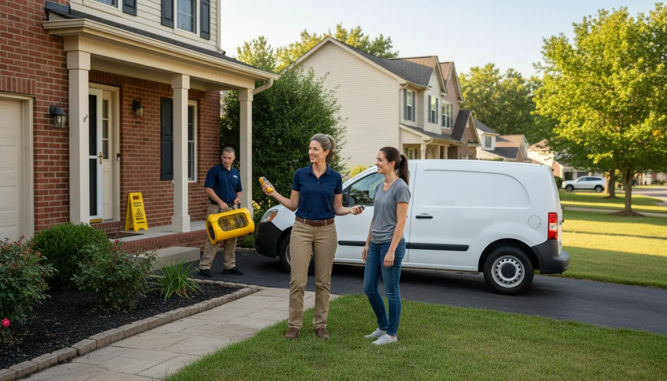 Residential water damage restoration in Blue Grass, IA